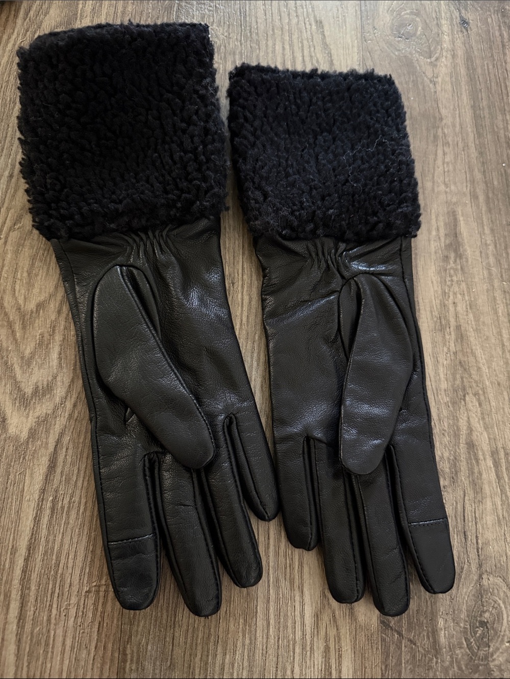 All Saints shearling leather gloves